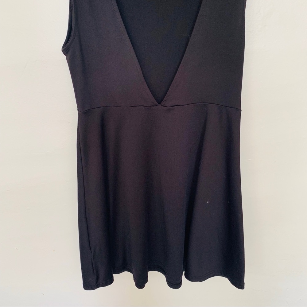 Black Basic Skater Mini Dress - image 4